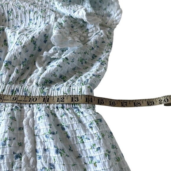 LOVESHACKFANCY ROBERTA DITSY FLORAL RUFFLE LACE MINI DRESS SIZE LARGE - Picture 13 of 15